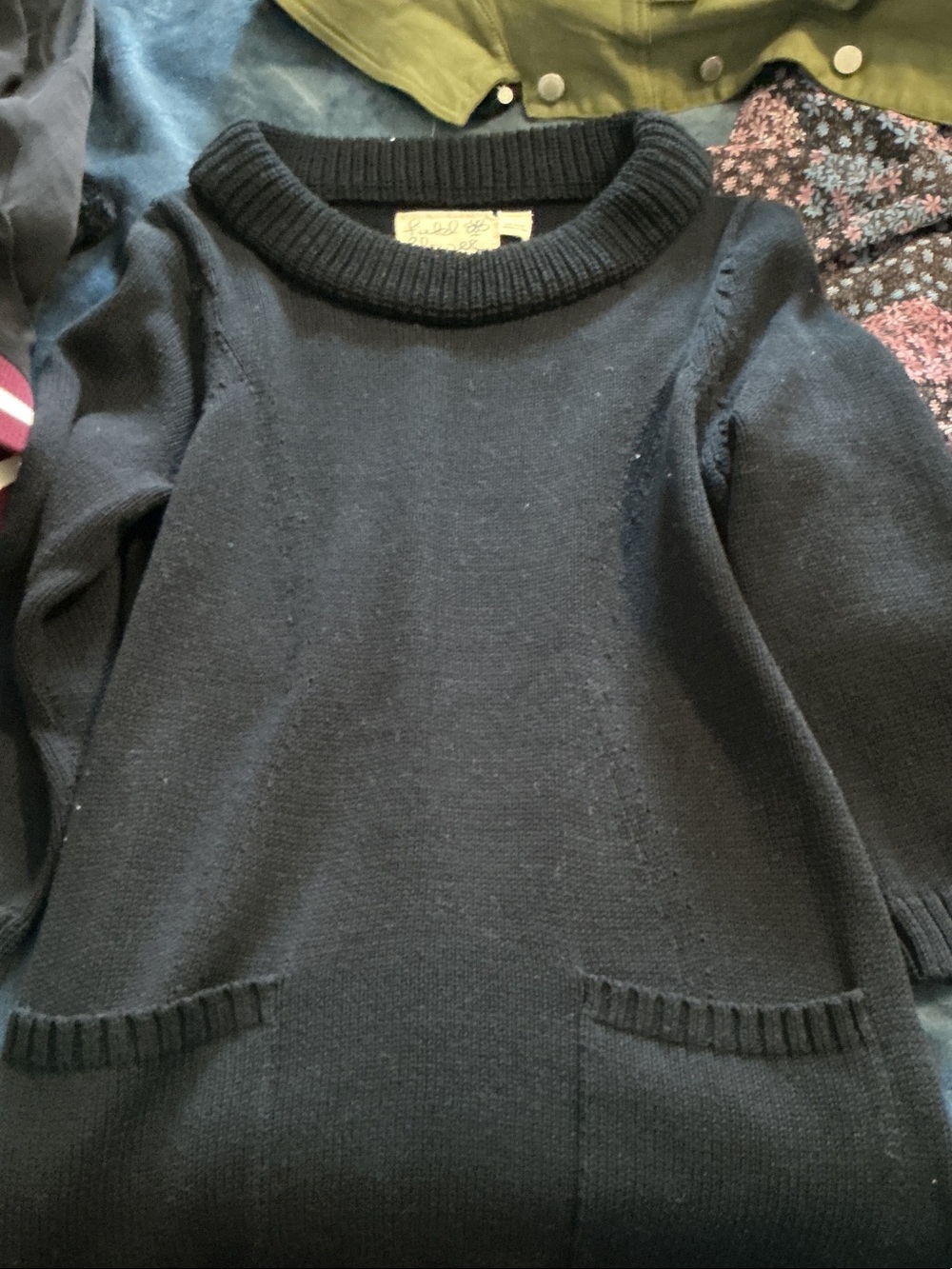 Anthropologie Black Cowl-Neck Knit Tunic Sweater